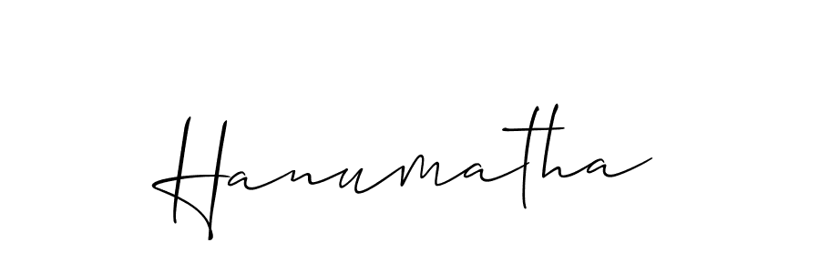 Also we have Hanumatha name is the best signature style. Create professional handwritten signature collection using Allison_Script autograph style. Hanumatha signature style 2 images and pictures png