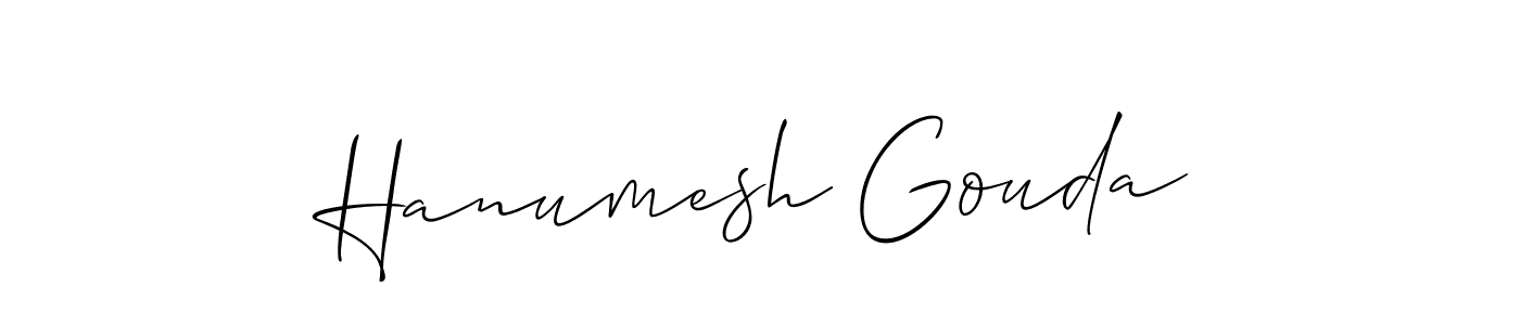 Make a beautiful signature design for name Hanumesh Gouda. With this signature (Allison_Script) style, you can create a handwritten signature for free. Hanumesh Gouda signature style 2 images and pictures png