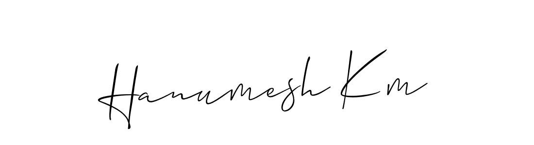 You should practise on your own different ways (Allison_Script) to write your name (Hanumesh Km) in signature. don't let someone else do it for you. Hanumesh Km signature style 2 images and pictures png
