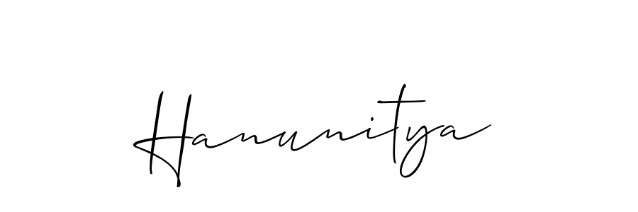 Also You can easily find your signature by using the search form. We will create Hanunitya name handwritten signature images for you free of cost using Allison_Script sign style. Hanunitya signature style 2 images and pictures png