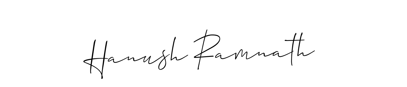 Also You can easily find your signature by using the search form. We will create Hanush Ramnath name handwritten signature images for you free of cost using Allison_Script sign style. Hanush Ramnath signature style 2 images and pictures png