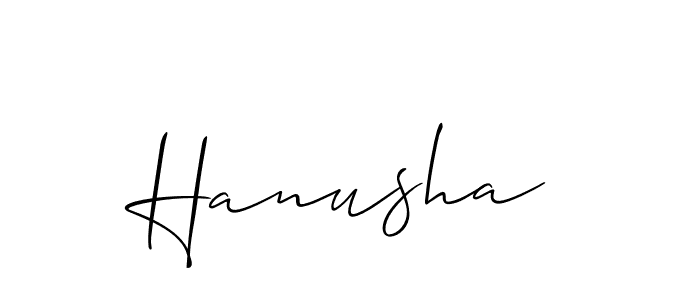 Design your own signature with our free online signature maker. With this signature software, you can create a handwritten (Allison_Script) signature for name Hanusha. Hanusha signature style 2 images and pictures png