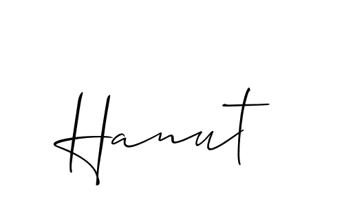 The best way (Allison_Script) to make a short signature is to pick only two or three words in your name. The name Hanut include a total of six letters. For converting this name. Hanut signature style 2 images and pictures png