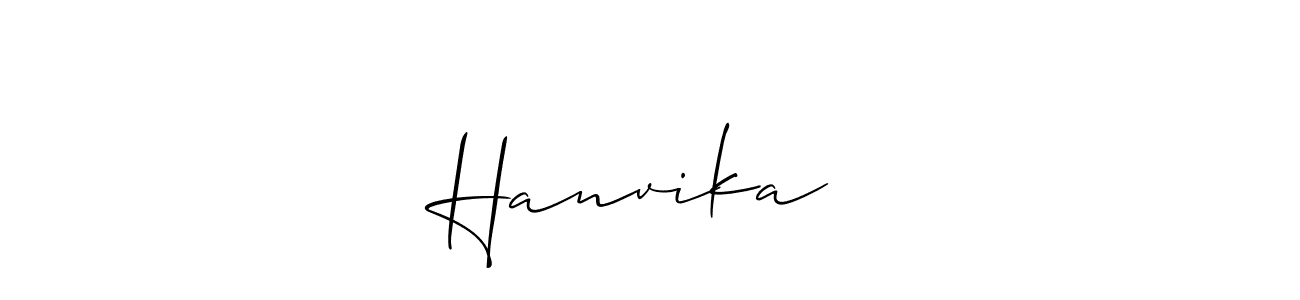 Design your own signature with our free online signature maker. With this signature software, you can create a handwritten (Allison_Script) signature for name Hanvika♥️. Hanvika♥️ signature style 2 images and pictures png