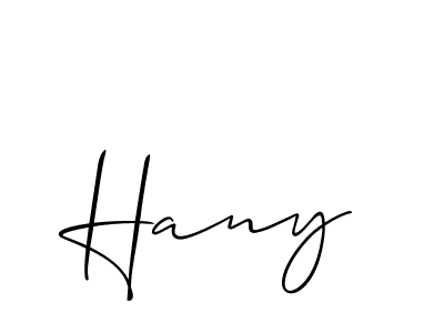 Allison_Script is a professional signature style that is perfect for those who want to add a touch of class to their signature. It is also a great choice for those who want to make their signature more unique. Get Hany name to fancy signature for free. Hany signature style 2 images and pictures png