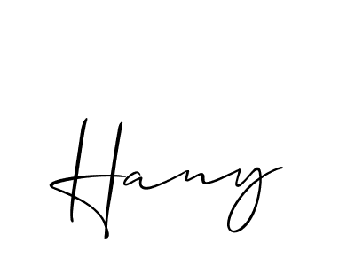 Allison_Script is a professional signature style that is perfect for those who want to add a touch of class to their signature. It is also a great choice for those who want to make their signature more unique. Get Hany name to fancy signature for free. Hany signature style 2 images and pictures png