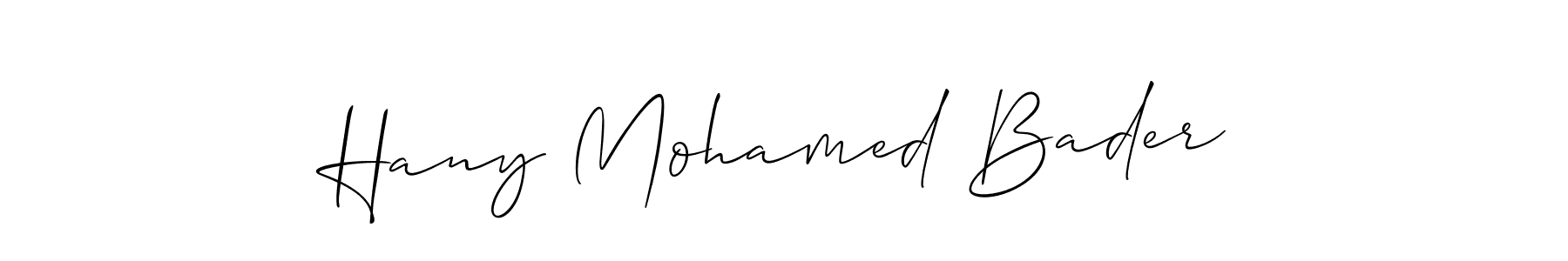 Also we have Hany Mohamed Bader name is the best signature style. Create professional handwritten signature collection using Allison_Script autograph style. Hany Mohamed Bader signature style 2 images and pictures png