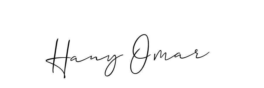 How to make Hany Omar name signature. Use Allison_Script style for creating short signs online. This is the latest handwritten sign. Hany Omar signature style 2 images and pictures png