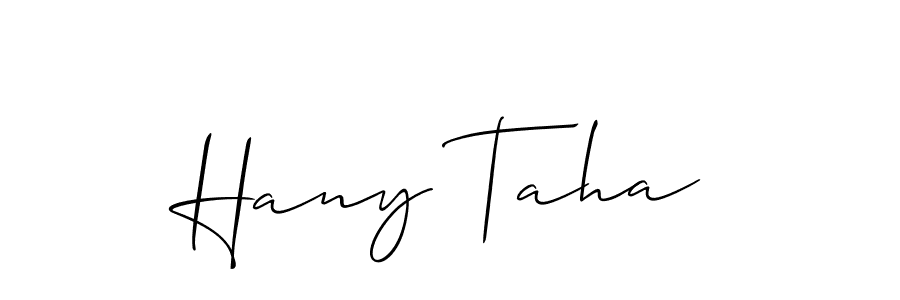 Design your own signature with our free online signature maker. With this signature software, you can create a handwritten (Allison_Script) signature for name Hany Taha. Hany Taha signature style 2 images and pictures png