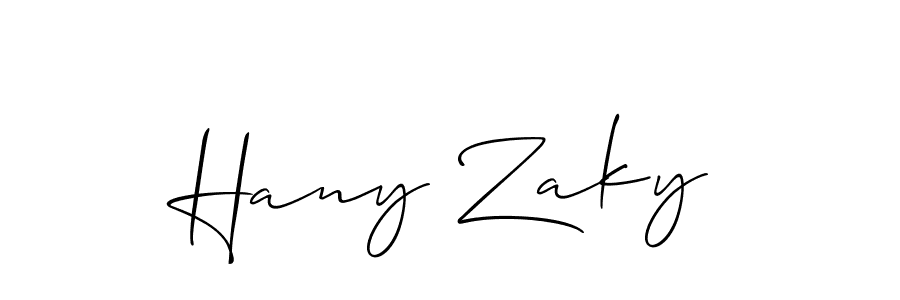 You should practise on your own different ways (Allison_Script) to write your name (Hany Zaky) in signature. don't let someone else do it for you. Hany Zaky signature style 2 images and pictures png