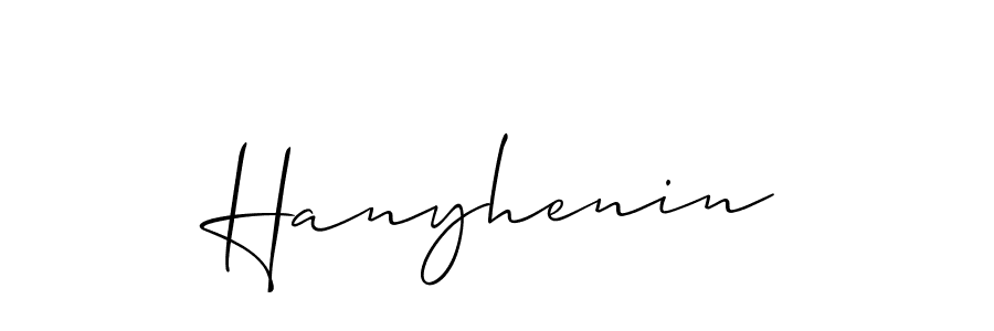 The best way (Allison_Script) to make a short signature is to pick only two or three words in your name. The name Hanyhenin include a total of six letters. For converting this name. Hanyhenin signature style 2 images and pictures png