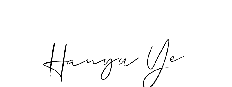 Design your own signature with our free online signature maker. With this signature software, you can create a handwritten (Allison_Script) signature for name Hanyu Ye. Hanyu Ye signature style 2 images and pictures png
