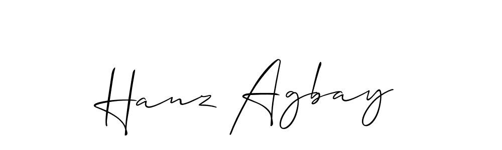 Make a beautiful signature design for name Hanz Agbay. With this signature (Allison_Script) style, you can create a handwritten signature for free. Hanz Agbay signature style 2 images and pictures png