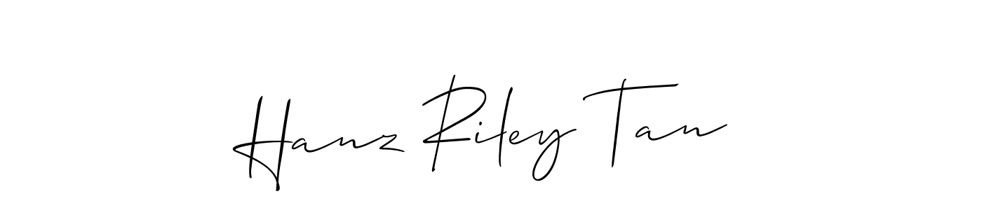 How to make Hanz Riley Tan signature? Allison_Script is a professional autograph style. Create handwritten signature for Hanz Riley Tan name. Hanz Riley Tan signature style 2 images and pictures png