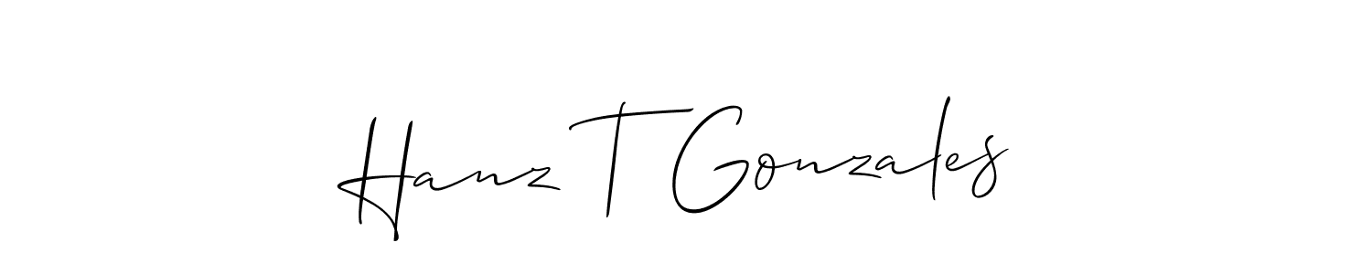 Make a beautiful signature design for name Hanz T Gonzales. With this signature (Allison_Script) style, you can create a handwritten signature for free. Hanz T Gonzales signature style 2 images and pictures png