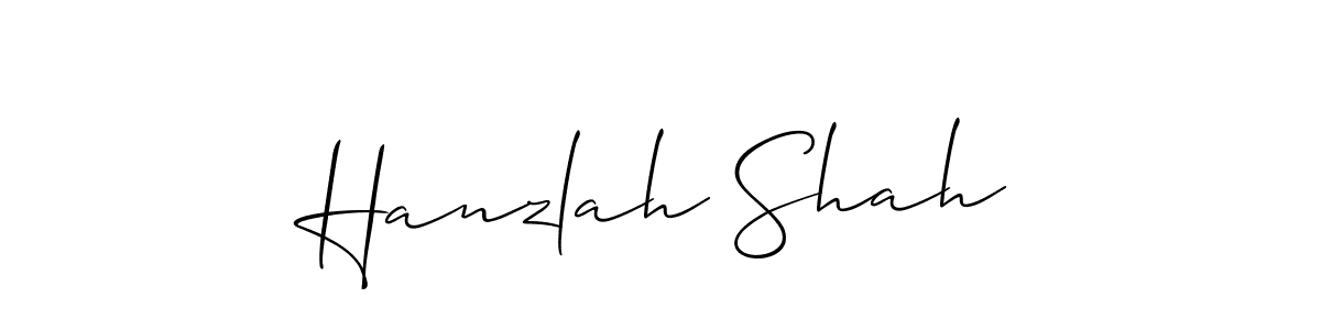 Make a beautiful signature design for name Hanzlah Shah. With this signature (Allison_Script) style, you can create a handwritten signature for free. Hanzlah Shah signature style 2 images and pictures png