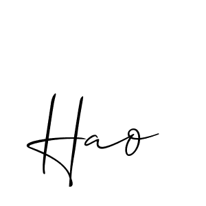 The best way (Allison_Script) to make a short signature is to pick only two or three words in your name. The name Hao include a total of six letters. For converting this name. Hao signature style 2 images and pictures png