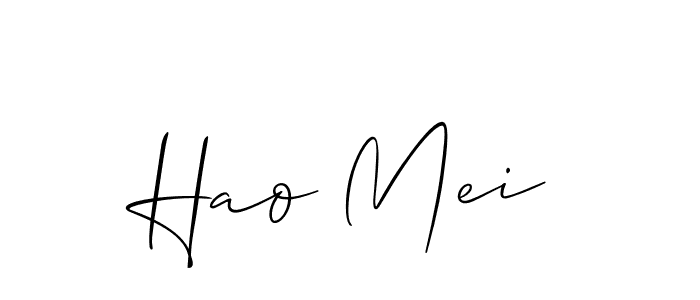 Also You can easily find your signature by using the search form. We will create Hao Mei name handwritten signature images for you free of cost using Allison_Script sign style. Hao Mei signature style 2 images and pictures png