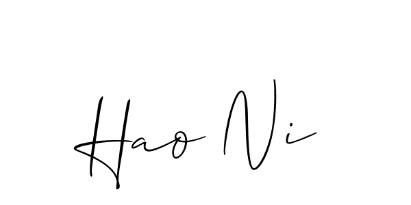 Create a beautiful signature design for name Hao Ni. With this signature (Allison_Script) fonts, you can make a handwritten signature for free. Hao Ni signature style 2 images and pictures png