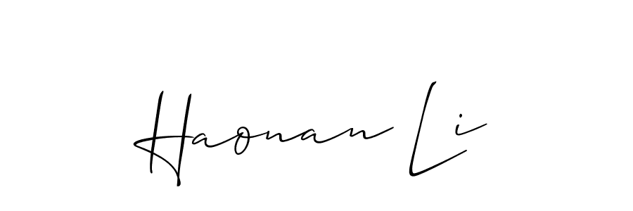 How to Draw Haonan Li signature style? Allison_Script is a latest design signature styles for name Haonan Li. Haonan Li signature style 2 images and pictures png