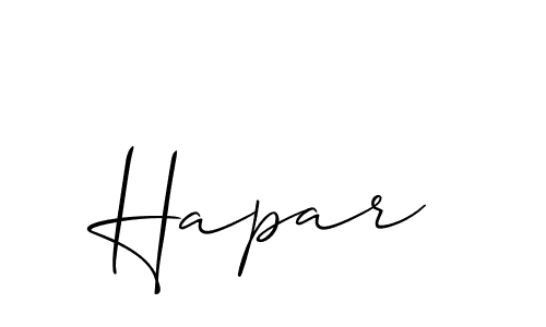 Create a beautiful signature design for name Hapar. With this signature (Allison_Script) fonts, you can make a handwritten signature for free. Hapar signature style 2 images and pictures png