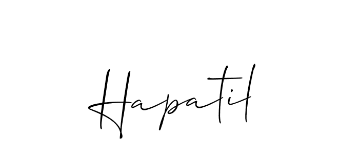 Make a beautiful signature design for name Hapatil. With this signature (Allison_Script) style, you can create a handwritten signature for free. Hapatil signature style 2 images and pictures png