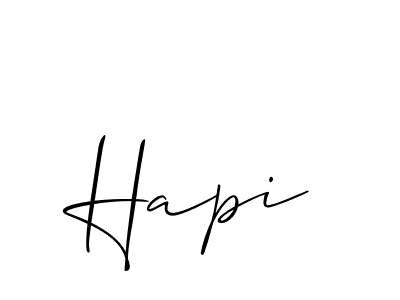 Make a beautiful signature design for name Hapi. With this signature (Allison_Script) style, you can create a handwritten signature for free. Hapi signature style 2 images and pictures png
