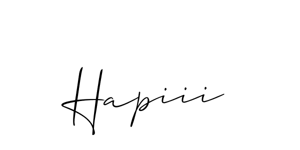 Use a signature maker to create a handwritten signature online. With this signature software, you can design (Allison_Script) your own signature for name Hapiii. Hapiii signature style 2 images and pictures png