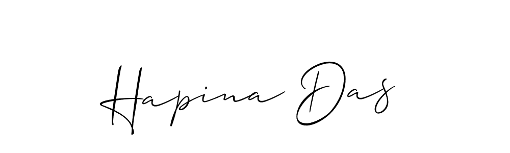 Similarly Allison_Script is the best handwritten signature design. Signature creator online .You can use it as an online autograph creator for name Hapina Das. Hapina Das signature style 2 images and pictures png