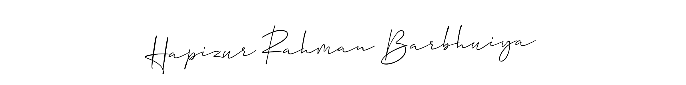 Allison_Script is a professional signature style that is perfect for those who want to add a touch of class to their signature. It is also a great choice for those who want to make their signature more unique. Get Hapizur Rahman Barbhuiya name to fancy signature for free. Hapizur Rahman Barbhuiya signature style 2 images and pictures png