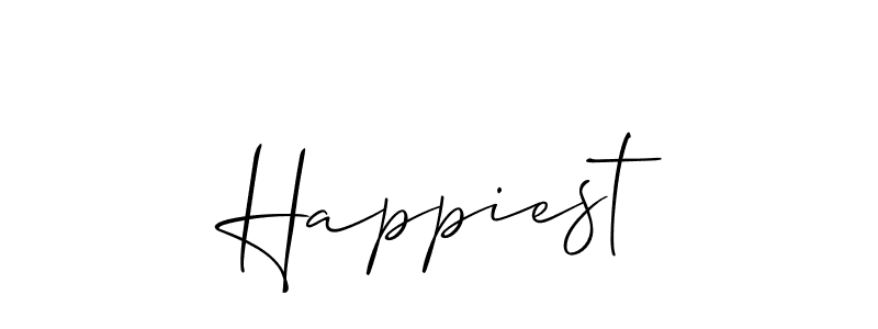 Happiest stylish signature style. Best Handwritten Sign (Allison_Script) for my name. Handwritten Signature Collection Ideas for my name Happiest. Happiest signature style 2 images and pictures png