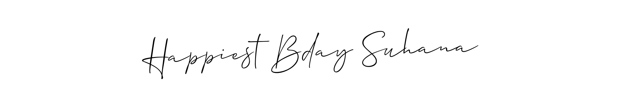 Also we have Happiest Bday Suhana name is the best signature style. Create professional handwritten signature collection using Allison_Script autograph style. Happiest Bday Suhana signature style 2 images and pictures png
