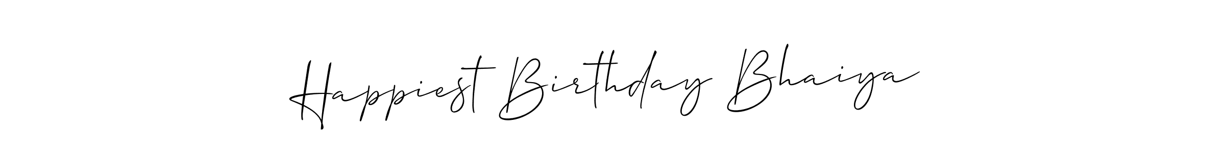 It looks lik you need a new signature style for name Happiest Birthday Bhaiya. Design unique handwritten (Allison_Script) signature with our free signature maker in just a few clicks. Happiest Birthday Bhaiya signature style 2 images and pictures png