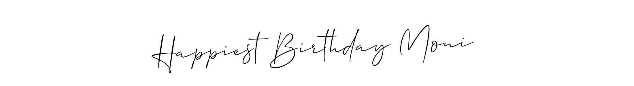 Create a beautiful signature design for name Happiest Birthday Moni. With this signature (Allison_Script) fonts, you can make a handwritten signature for free. Happiest Birthday Moni signature style 2 images and pictures png