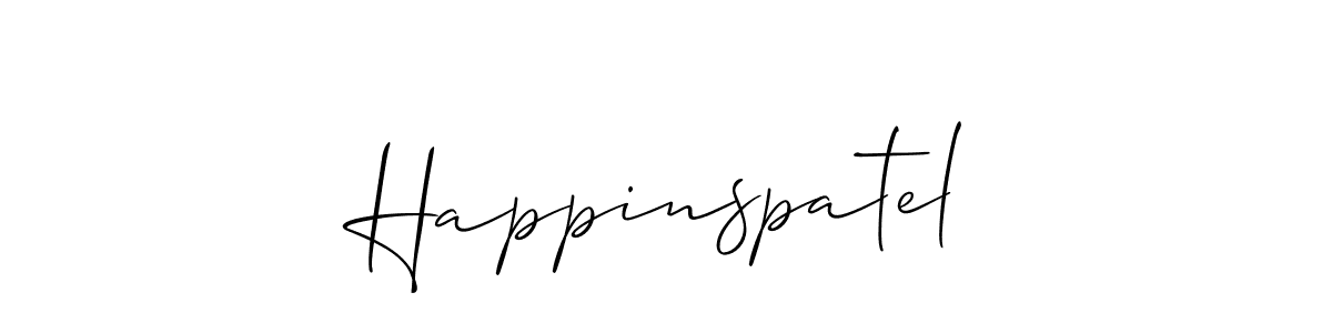 Use a signature maker to create a handwritten signature online. With this signature software, you can design (Allison_Script) your own signature for name Happinspatel. Happinspatel signature style 2 images and pictures png
