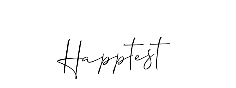 Also You can easily find your signature by using the search form. We will create Happtest name handwritten signature images for you free of cost using Allison_Script sign style. Happtest signature style 2 images and pictures png