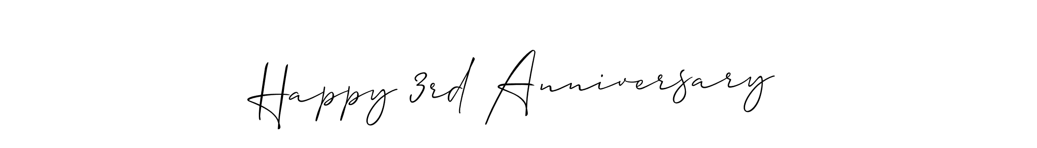 Allison_Script is a professional signature style that is perfect for those who want to add a touch of class to their signature. It is also a great choice for those who want to make their signature more unique. Get Happy 3rd Anniversary name to fancy signature for free. Happy 3rd Anniversary signature style 2 images and pictures png