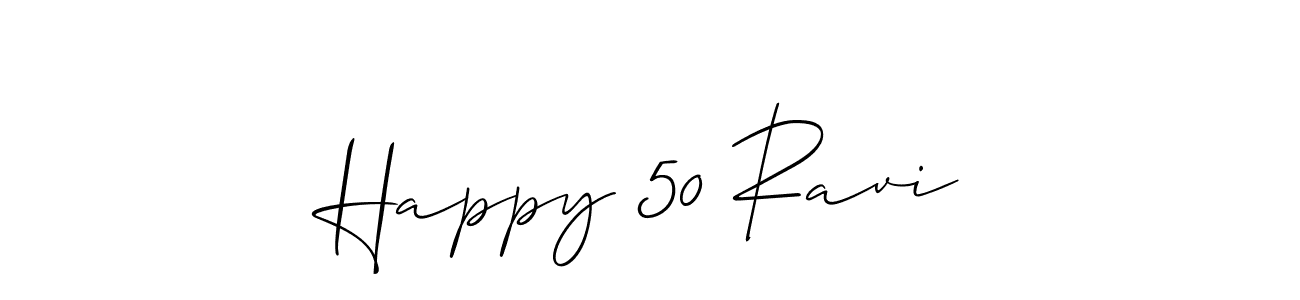 The best way (Allison_Script) to make a short signature is to pick only two or three words in your name. The name Happy 50 Ravi include a total of six letters. For converting this name. Happy 50 Ravi signature style 2 images and pictures png