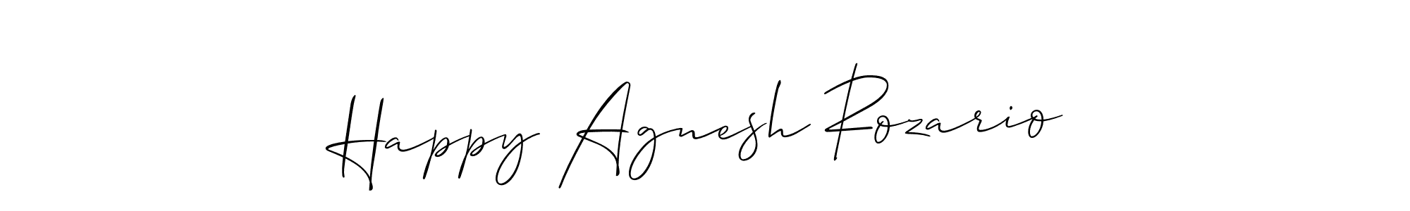 It looks lik you need a new signature style for name Happy Agnesh Rozario. Design unique handwritten (Allison_Script) signature with our free signature maker in just a few clicks. Happy Agnesh Rozario signature style 2 images and pictures png