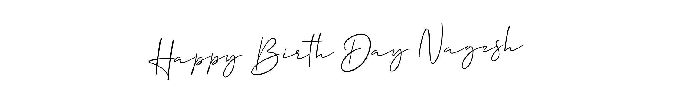 How to make Happy Birth Day Nagesh name signature. Use Allison_Script style for creating short signs online. This is the latest handwritten sign. Happy Birth Day Nagesh signature style 2 images and pictures png