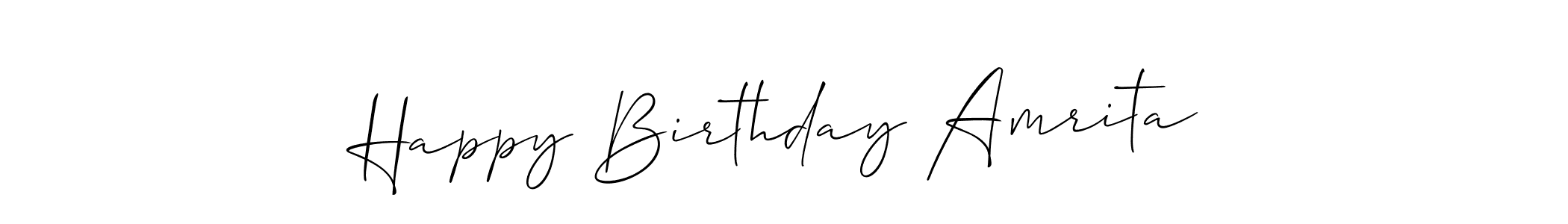 This is the best signature style for the Happy Birthday Amrita name. Also you like these signature font (Allison_Script). Mix name signature. Happy Birthday Amrita signature style 2 images and pictures png