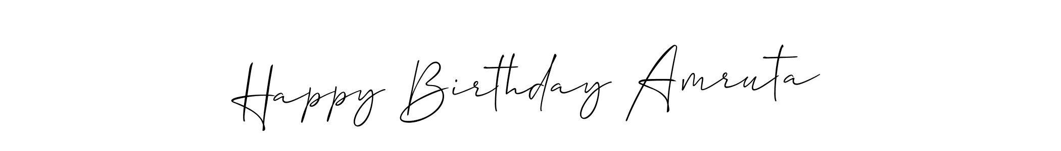 You should practise on your own different ways (Allison_Script) to write your name (Happy Birthday Amruta) in signature. don't let someone else do it for you. Happy Birthday Amruta signature style 2 images and pictures png