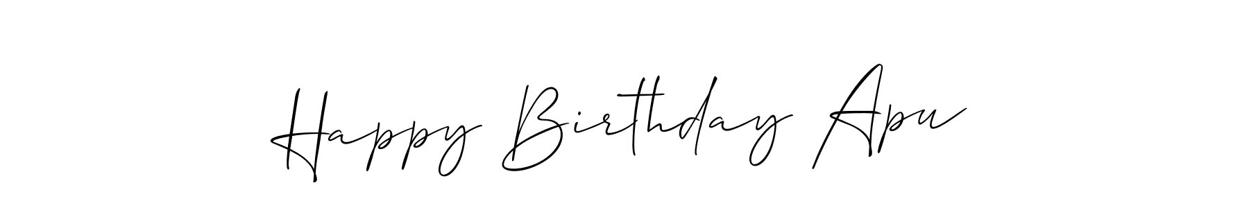 You can use this online signature creator to create a handwritten signature for the name Happy Birthday Apu. This is the best online autograph maker. Happy Birthday Apu signature style 2 images and pictures png