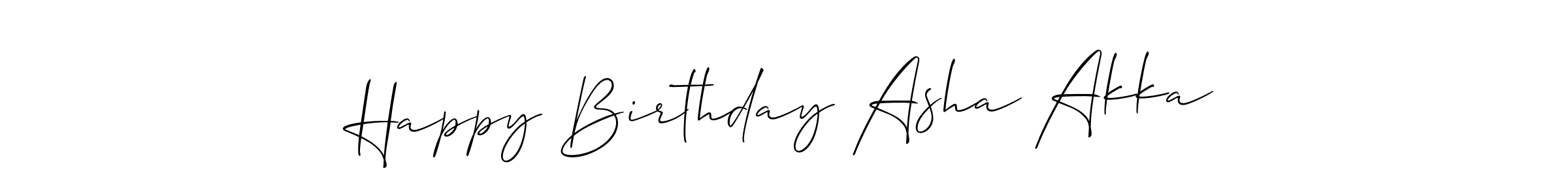 if you are searching for the best signature style for your name Happy Birthday Asha Akka. so please give up your signature search. here we have designed multiple signature styles  using Allison_Script. Happy Birthday Asha Akka signature style 2 images and pictures png