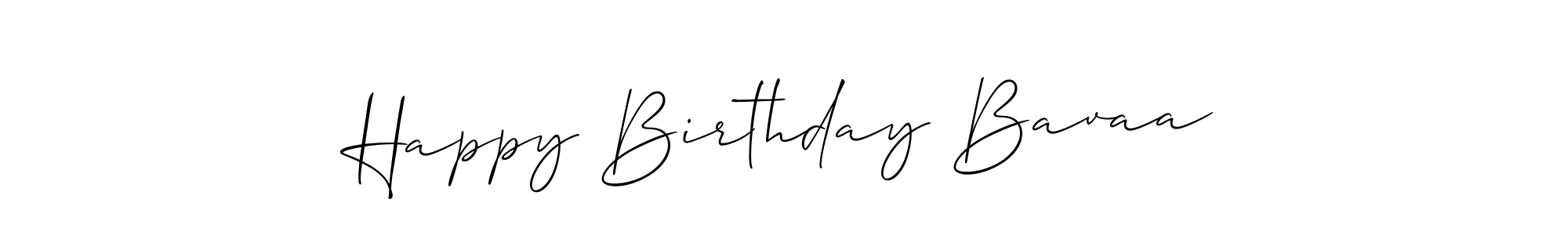 The best way (Allison_Script) to make a short signature is to pick only two or three words in your name. The name Happy Birthday Bavaa include a total of six letters. For converting this name. Happy Birthday Bavaa signature style 2 images and pictures png