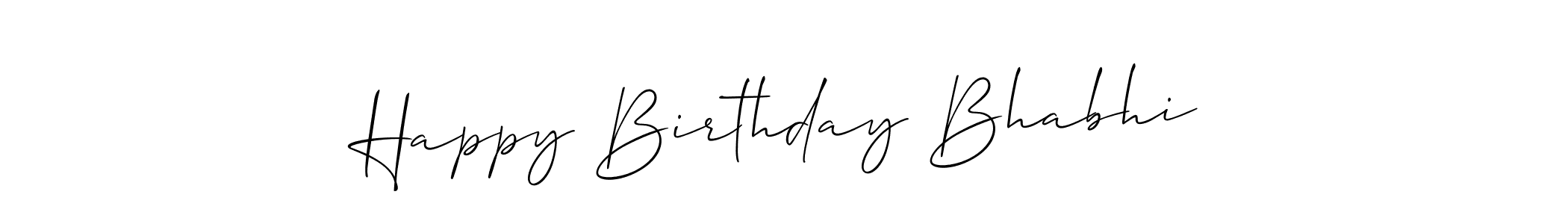 Make a beautiful signature design for name Happy Birthday Bhabhi. With this signature (Allison_Script) style, you can create a handwritten signature for free. Happy Birthday Bhabhi signature style 2 images and pictures png