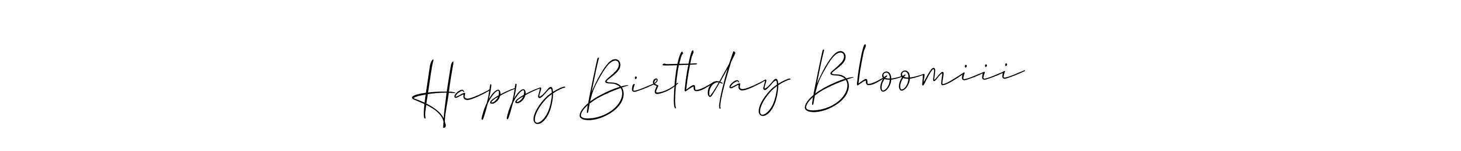 Make a beautiful signature design for name Happy Birthday Bhoomiii❤️. With this signature (Allison_Script) style, you can create a handwritten signature for free. Happy Birthday Bhoomiii❤️ signature style 2 images and pictures png