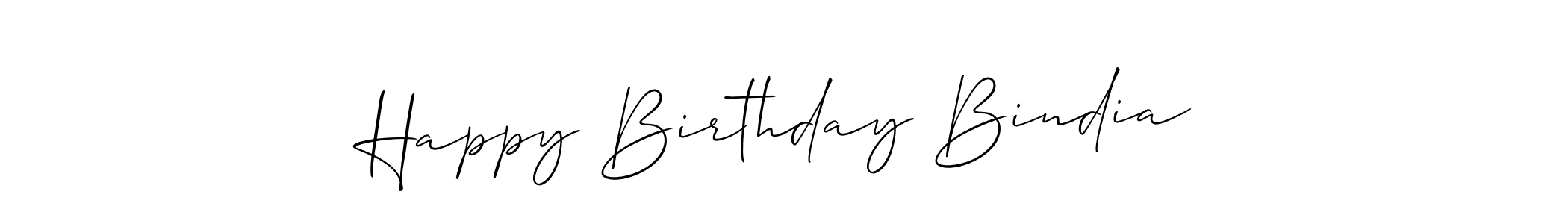 How to make Happy Birthday Bindia signature? Allison_Script is a professional autograph style. Create handwritten signature for Happy Birthday Bindia name. Happy Birthday Bindia signature style 2 images and pictures png