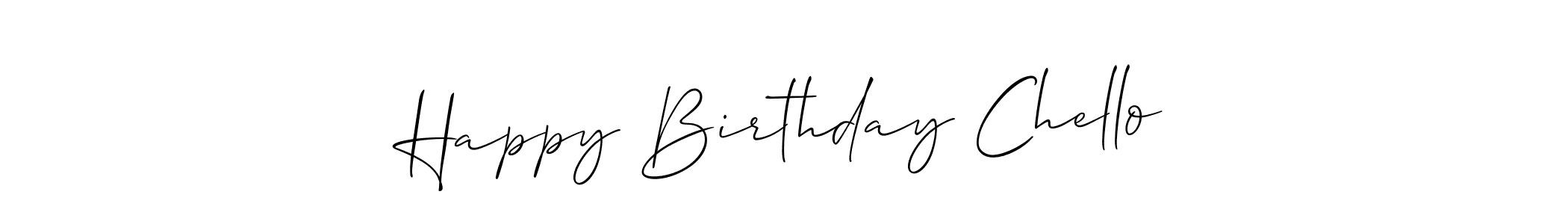 It looks lik you need a new signature style for name Happy Birthday Chello. Design unique handwritten (Allison_Script) signature with our free signature maker in just a few clicks. Happy Birthday Chello signature style 2 images and pictures png