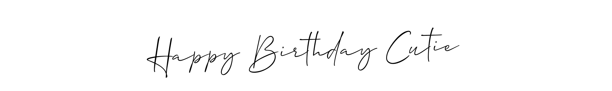 Design your own signature with our free online signature maker. With this signature software, you can create a handwritten (Allison_Script) signature for name Happy Birthday Cutie. Happy Birthday Cutie signature style 2 images and pictures png